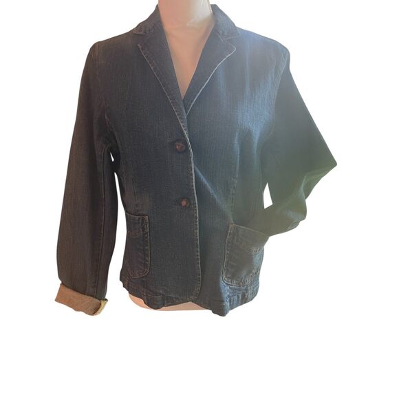 Vintage GAP Y2K Jean Jacket Size 14 Stretch Denim Classic Preppy Coastal Grandma - Picture 9 of 15